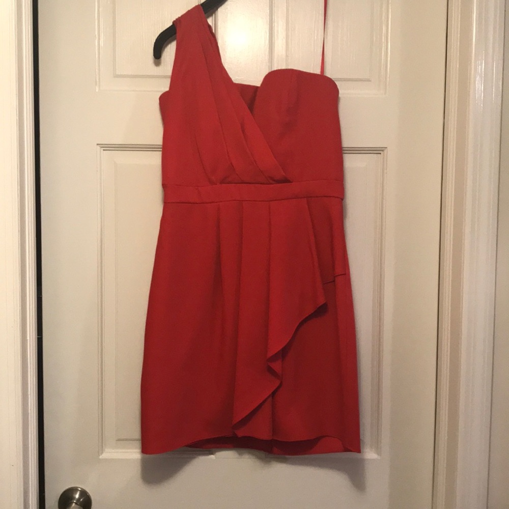 Red one shoulder BCBG dress